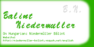 balint niedermuller business card