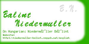 balint niedermuller business card